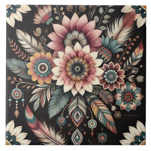 Carreau Fleurs Boho du soir (Devant)