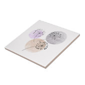 Carreau Fleurs Boho Zen Dandelion Sur Cercles Bleus Rose (Côté)