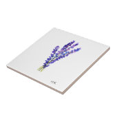 Carreau Fleurs botaniques d'herbe lavande couleur pourpre (Côté)