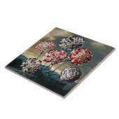 Carreau Fleurs botaniques oeillets Céramique (Côté)