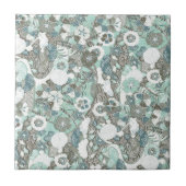 Carreau Fleurs Brown bleues Abstraites (Devant)