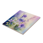 Carreau Fleurs Campanula délicates Laver à l'aquarelle dou (Côté)