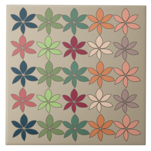 Carreau Fleurs Colorées (Devant)
