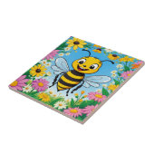 Carreau Fleurs colorées d'abeille de dessin (Côté)