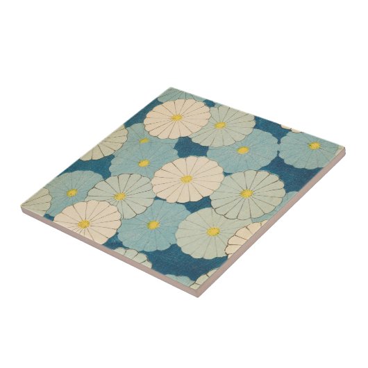 Carreau Fleurs colorées de chrysanthème (Côté)