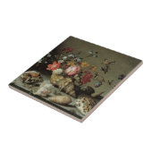 Carreau Fleurs, coquilles et insectes Balthasar van der As (Côté)