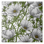 Carreau Fleurs cosmos blanches (Devant)
