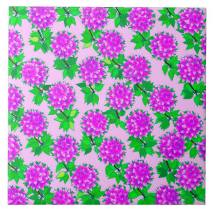 Carreau Fleurs dahlia en violet et orchidée