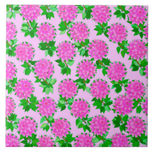 Carreau Fleurs dahlia roses profondes