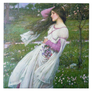 Carreau Fleurs dans le vent, John William Waterhouse