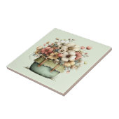 Carreau Fleurs dans un pot Cozy Shabby Mignon (Côté)