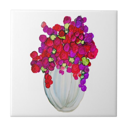 Carreau Fleurs dans un vase (Devant)