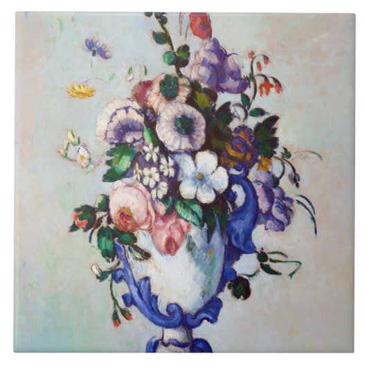 Carreau Fleurs dans un Vase Rococo, Paul Cezanne (Devant)