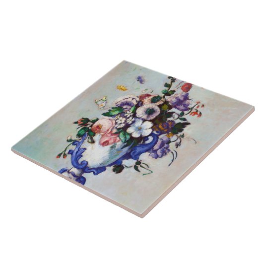 Carreau Fleurs dans un Vase Rococo, Paul Cezanne (Côté)