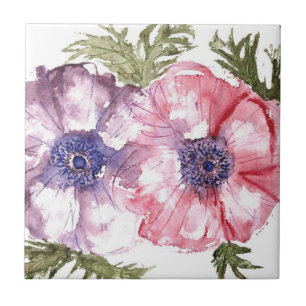 Carreau Fleurs d'aquarelle