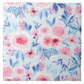 Carreau Fleurs d'aquarelle et feuilles 2 (Devant)