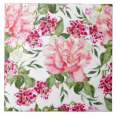 Carreau Fleurs d'aquarelle florale Orchidées de pivoines R (Devant)