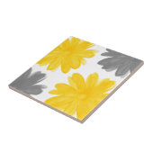 Carreau Fleurs d'aquarelle jaune et gris (Côté)