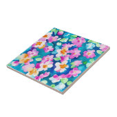 Carreau Fleurs d'aquarelle rose et jolie (Côté)