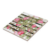 Carreau Fleurs d'aquarelle rose rose roses romes florales (Côté)