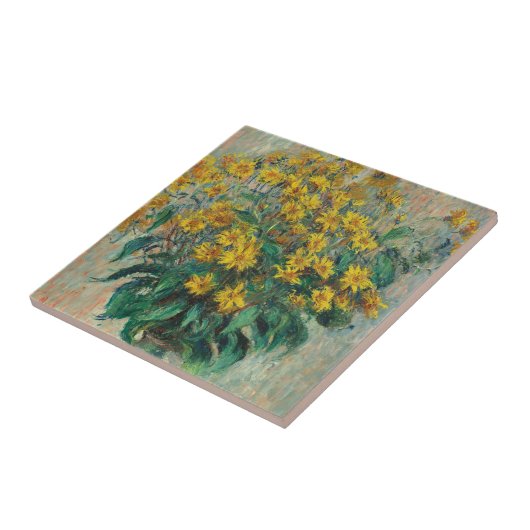 Carreau Fleurs d'artichauts de Jérusalem par Claude Monet (Côté)
