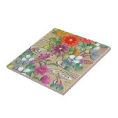 Carreau Fleurs d'automne colorées et lumineuses (Côté)