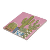 Carreau Fleurs de cactus rose (Côté)