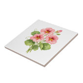Carreau Fleurs de capucine rose à l'aquarelle  (Côté)