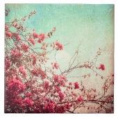 Carreau Fleurs de cerisier Floral Rouge Display Carrelage (Devant)