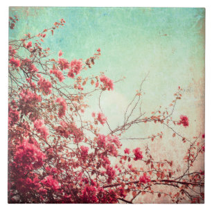 Carreau Fleurs de cerisier Floral Rouge Display Carrelage