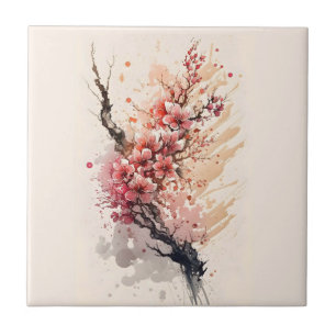 Carreau Fleurs de cerisier roses rouges florales cuisine s