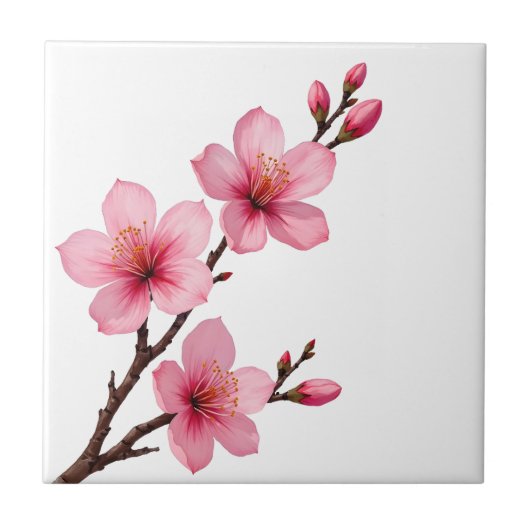 Carreau Fleurs de cerisier (Sakura) rose blanc (Devant)