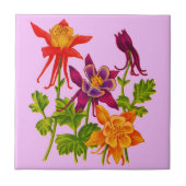 Carreau fleurs de columbine (Devant)