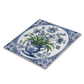 Carreau Fleurs de couleur bleue (Côté)