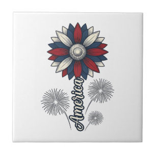 Carreau Fleurs de feu d'artifice vectoriel de l'Amérique p