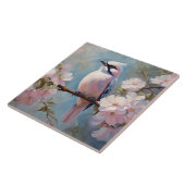 Carreau Fleurs de fleurs roses d'oiseaux et de cerisiers (Côté)