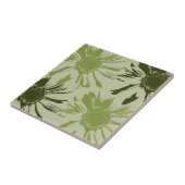 Carreau Fleurs de Gerbera verte de chaux (Côté)