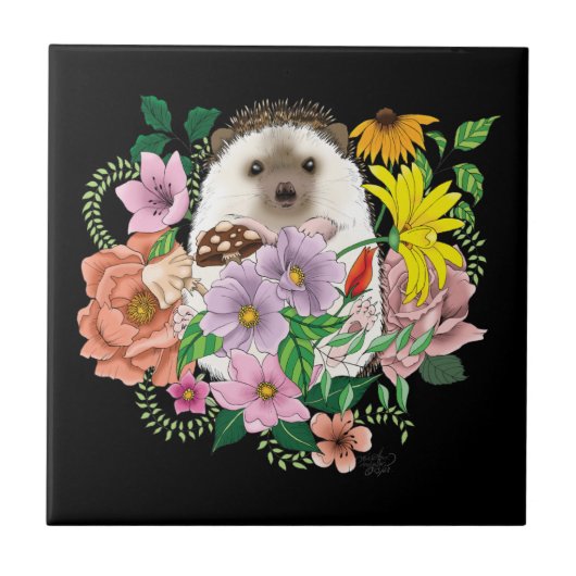 Carreau Fleurs de hérisson mignonnes (Devant)