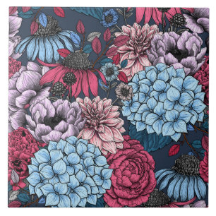 Carreau Fleurs de jardin