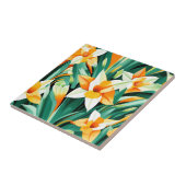 Carreau Fleurs de jonquille Abstraites en gras (Côté)