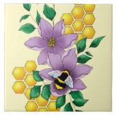 Carreau Fleurs de lavande de bourdon Jaune (Devant)