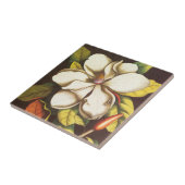 Carreau Fleurs de magnolia vintage avec graines (Côté)