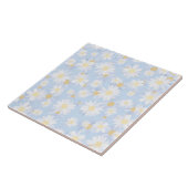 Carreau Fleurs de marguerite bleue chic et blanche (Côté)