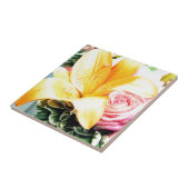 Carreau fleurs de mariage rose orange étoile lis rose (Côté)