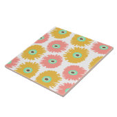 Carreau Fleurs de Œillet Corail Jaune Abstrait (Côté)