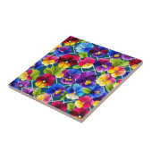 Carreau Fleurs de Pansy Géométriques Vibrantes (Côté)