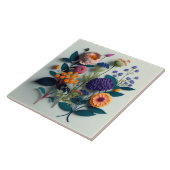 Carreau Fleurs de papier coupé coloré (Côté)