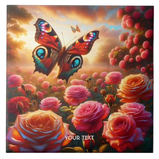 Carreau Fleurs de papillon Rose mignons Imaginaires (Devant)