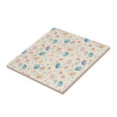 Carreau Fleurs de Pâques et feuilles à l'aquarelle de styl (Côté)