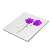 Carreau Fleurs de pavot pourpres (Côté)